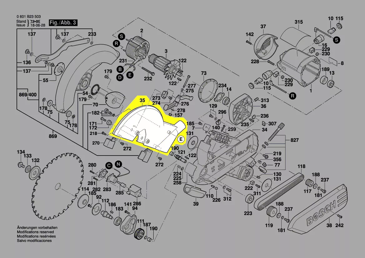 capot lame supérieur réf. 1 609 902 224 Bosch